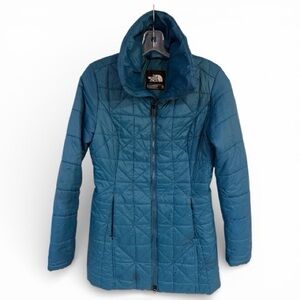 The North Face Women's Teal Quilted Puffer Jacket Warm Winter Coat